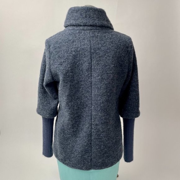 Marisa & Marie Boiled Wool Wrap Jacket With Sweater Sleeves, Italian, Size M - Picture 6 of 8